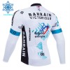 Wielershirt 2025 Bahrain Victorious Lange Mouw Winter Thermal Fleece Wit